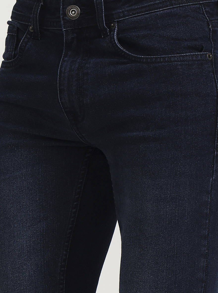 Dark Blue Washed Narrow Fit Jeans | Greenfibre