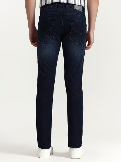 Dark Blue Washed Narrow Fit Jeans | Greenfibre