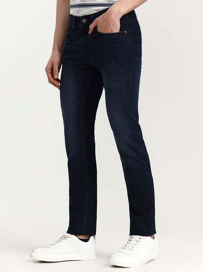 Dark Blue Washed Narrow Fit Jeans | Greenfibre