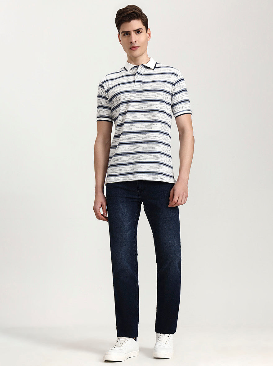 Dark Blue Washed Narrow Fit Jeans | Greenfibre