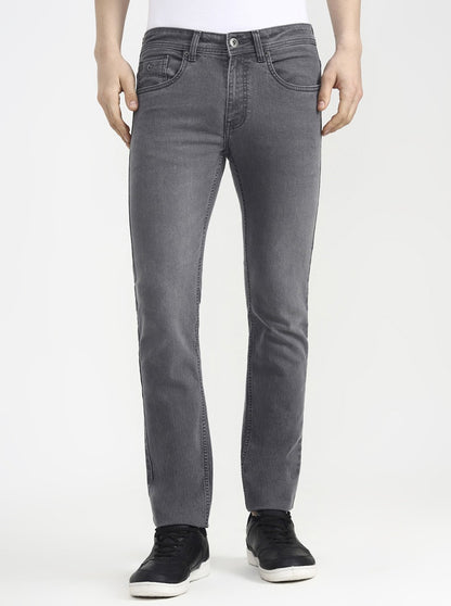 Mid Grey Solid Narrow Fit Jeans | Greenfibre