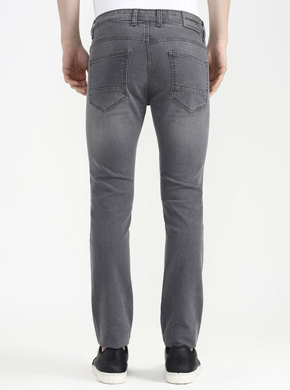 Mid Grey Solid Narrow Fit Jeans | Greenfibre