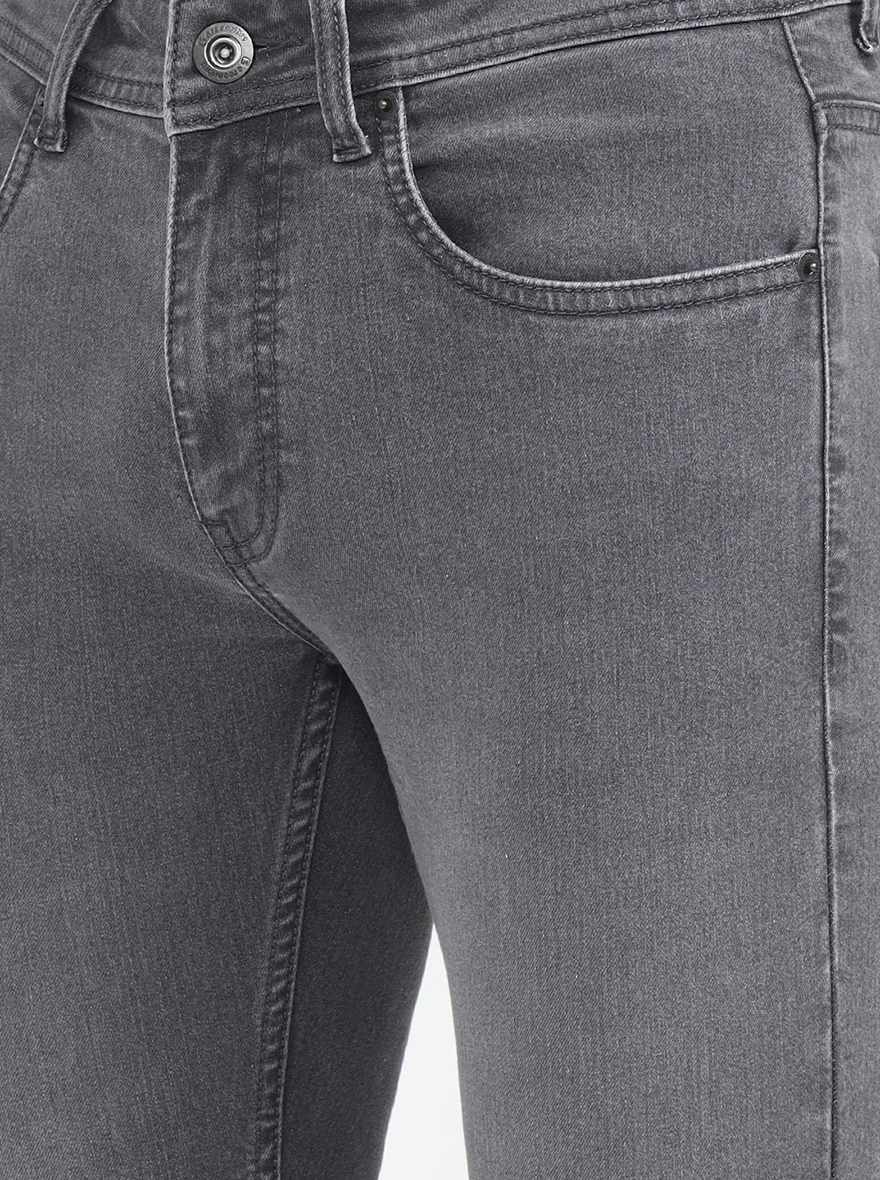 Mid Grey Solid Narrow Fit Jeans | Greenfibre