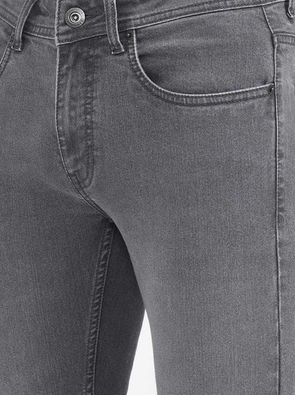 Mid Grey Solid Narrow Fit Jeans | Greenfibre