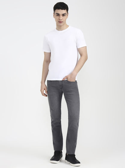 Mid Grey Solid Narrow Fit Jeans | Greenfibre