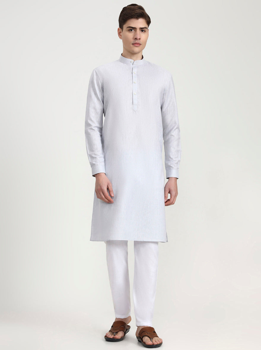 Grey Solid Modi Kurta | JadeBlue