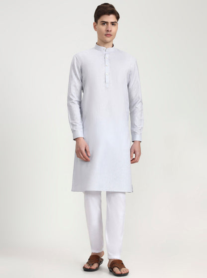 Grey Solid Modi Kurta | JadeBlue