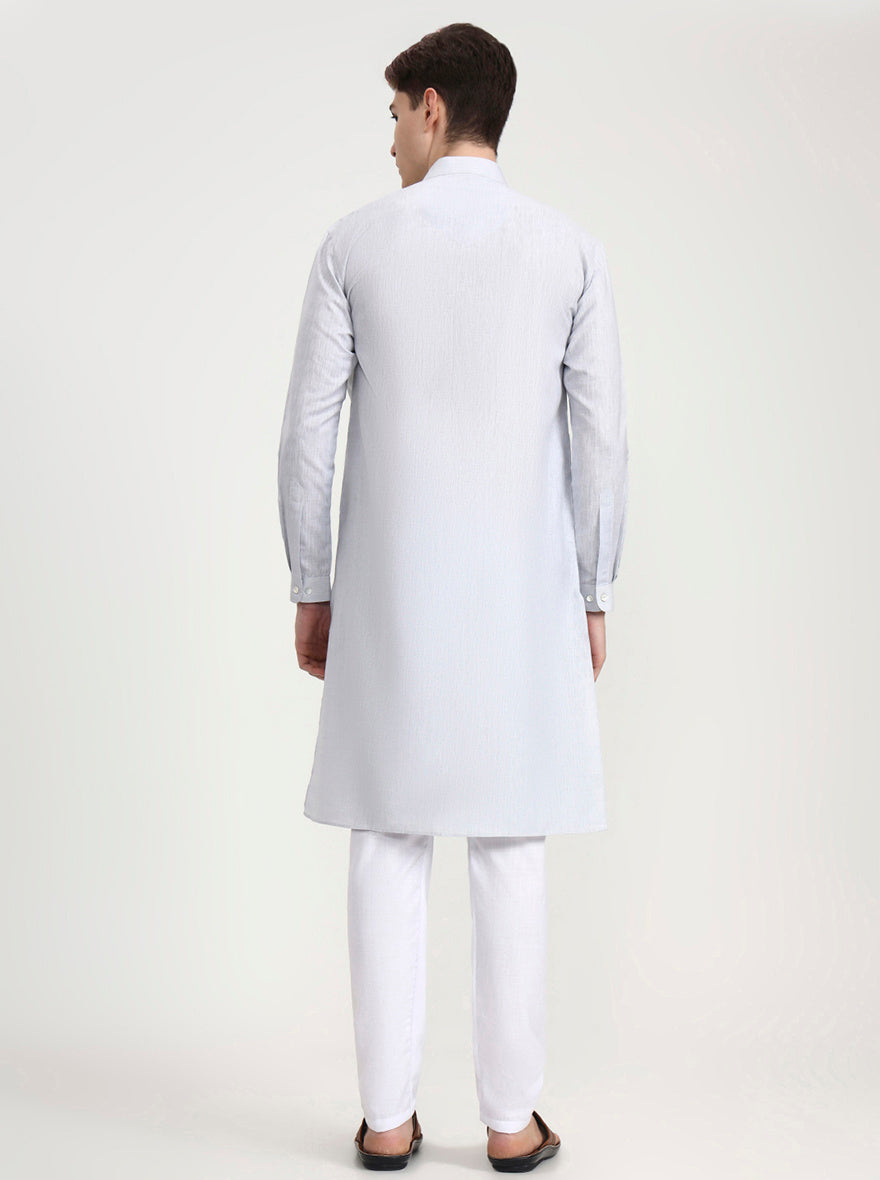Grey Solid Modi Kurta | JadeBlue