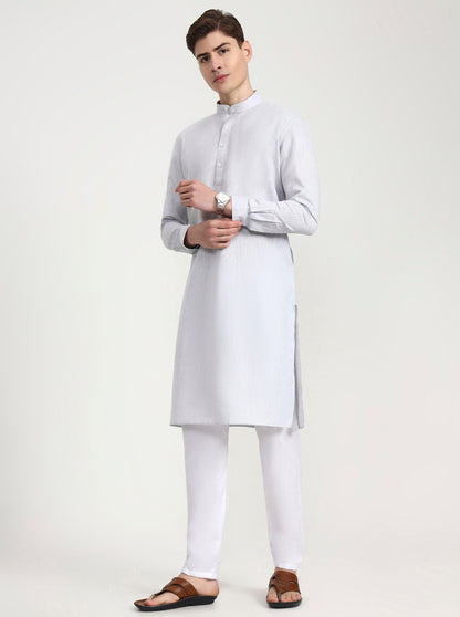 Grey Solid Modi Kurta | JadeBlue