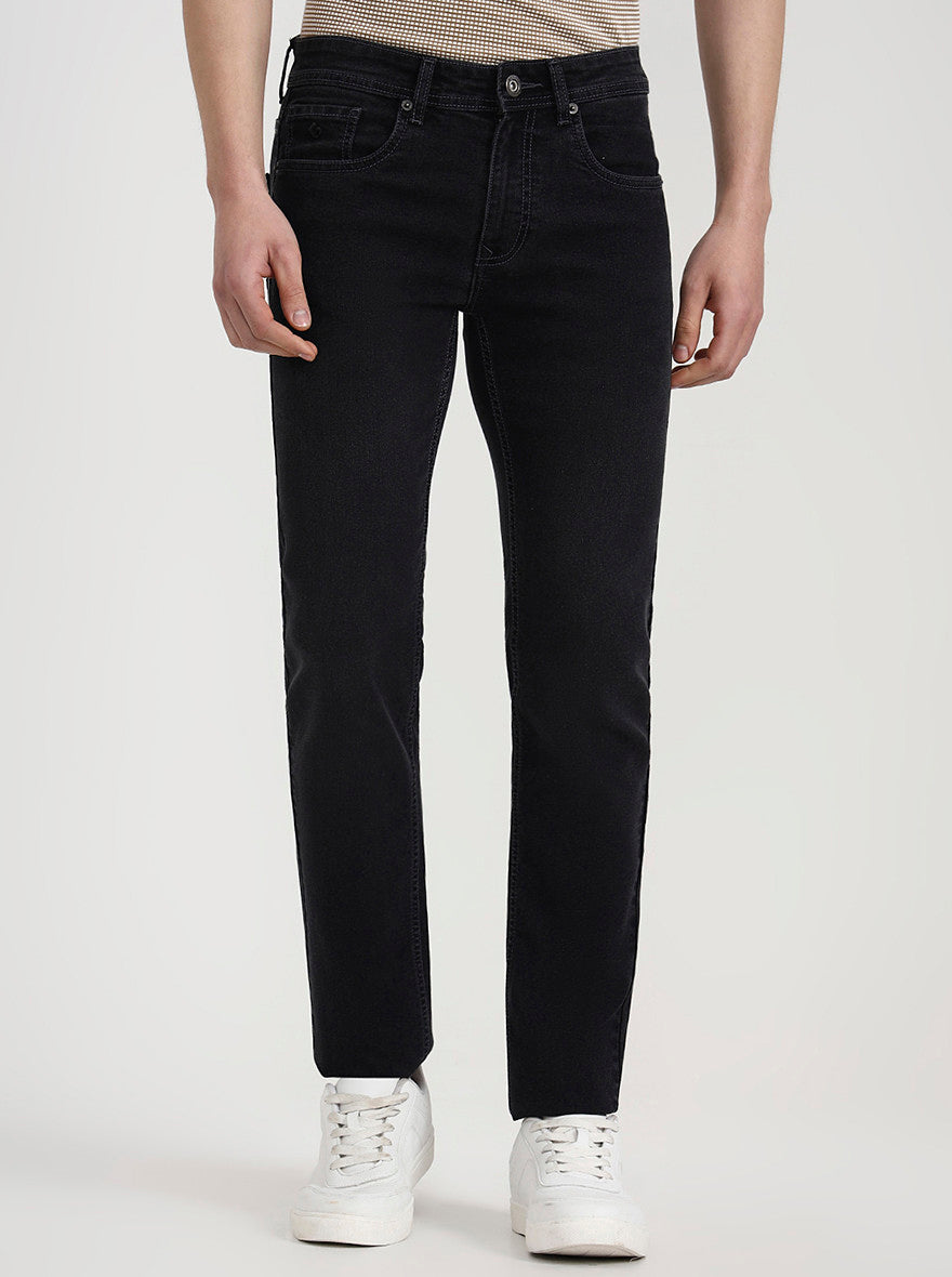 Charcoal Grey Washed Narrow Fit Jeans | Greenfibre