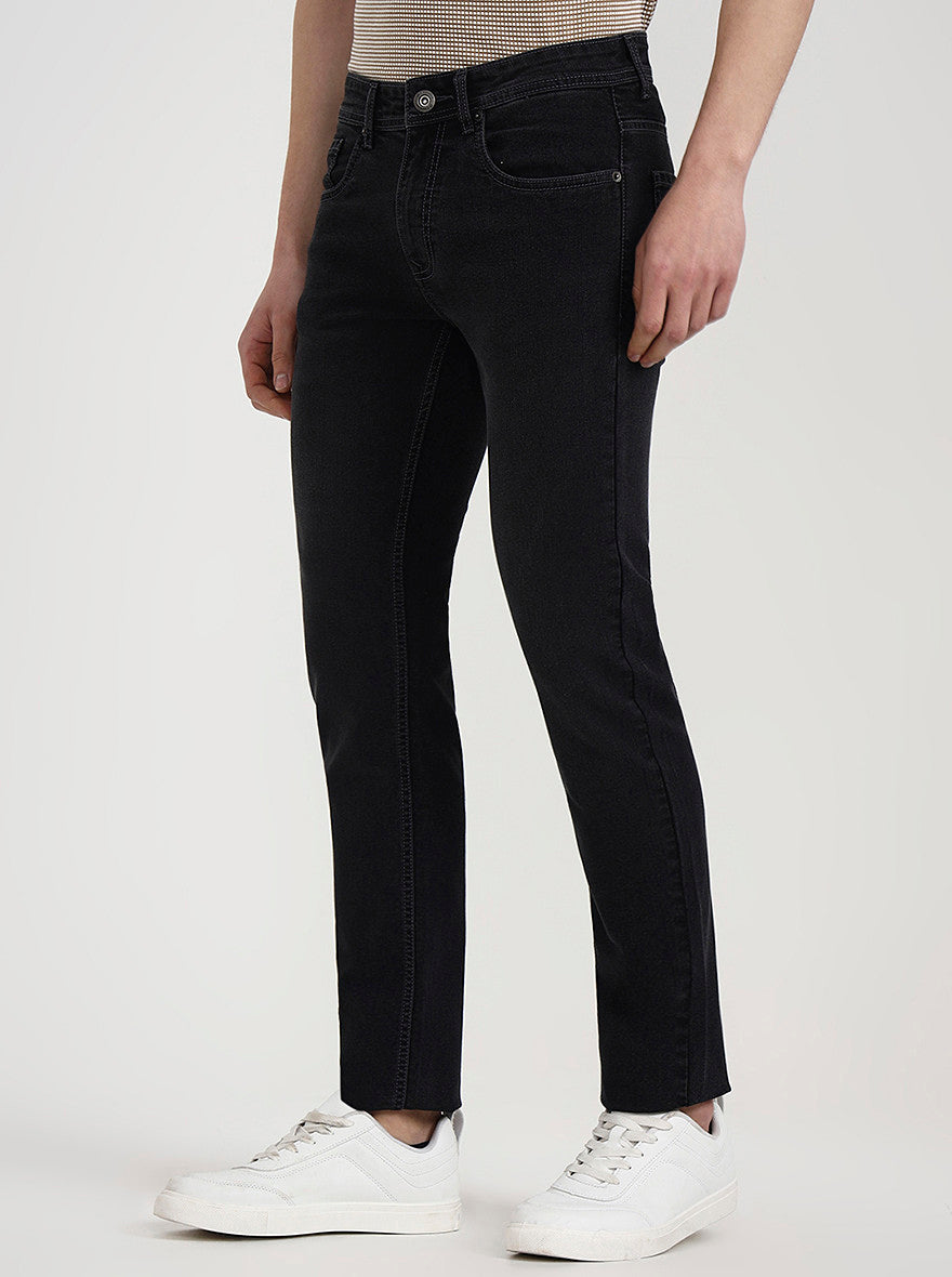 Charcoal Grey Washed Narrow Fit Jeans | Greenfibre