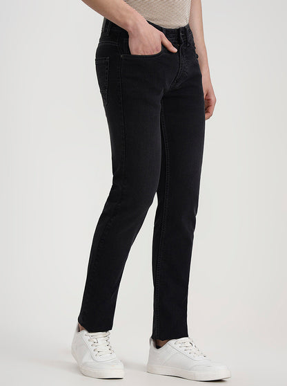 Charcoal Grey Washed Narrow Fit Jeans | Greenfibre