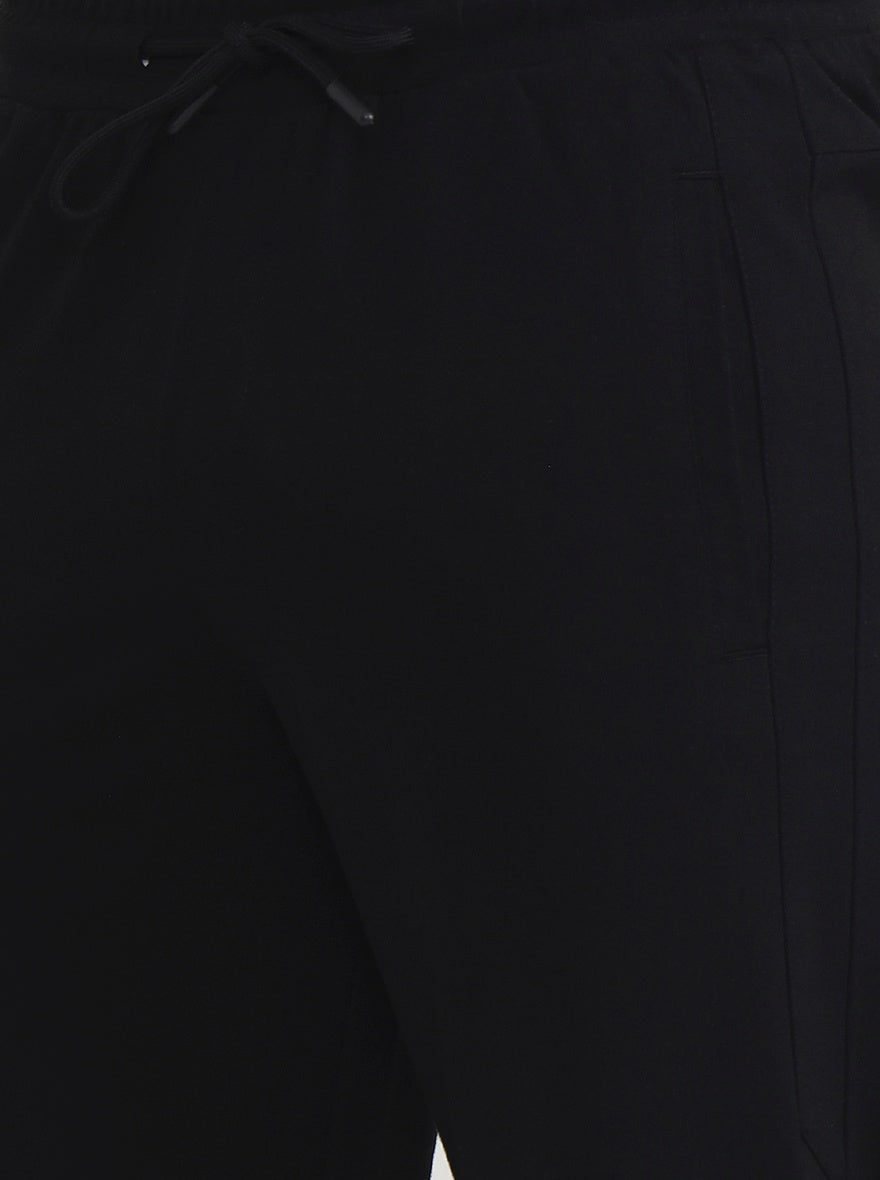 Black Solid Slim Fit Track Pant | JadeBlue
