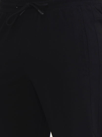 Black Solid Slim Fit Track Pant | JadeBlue
