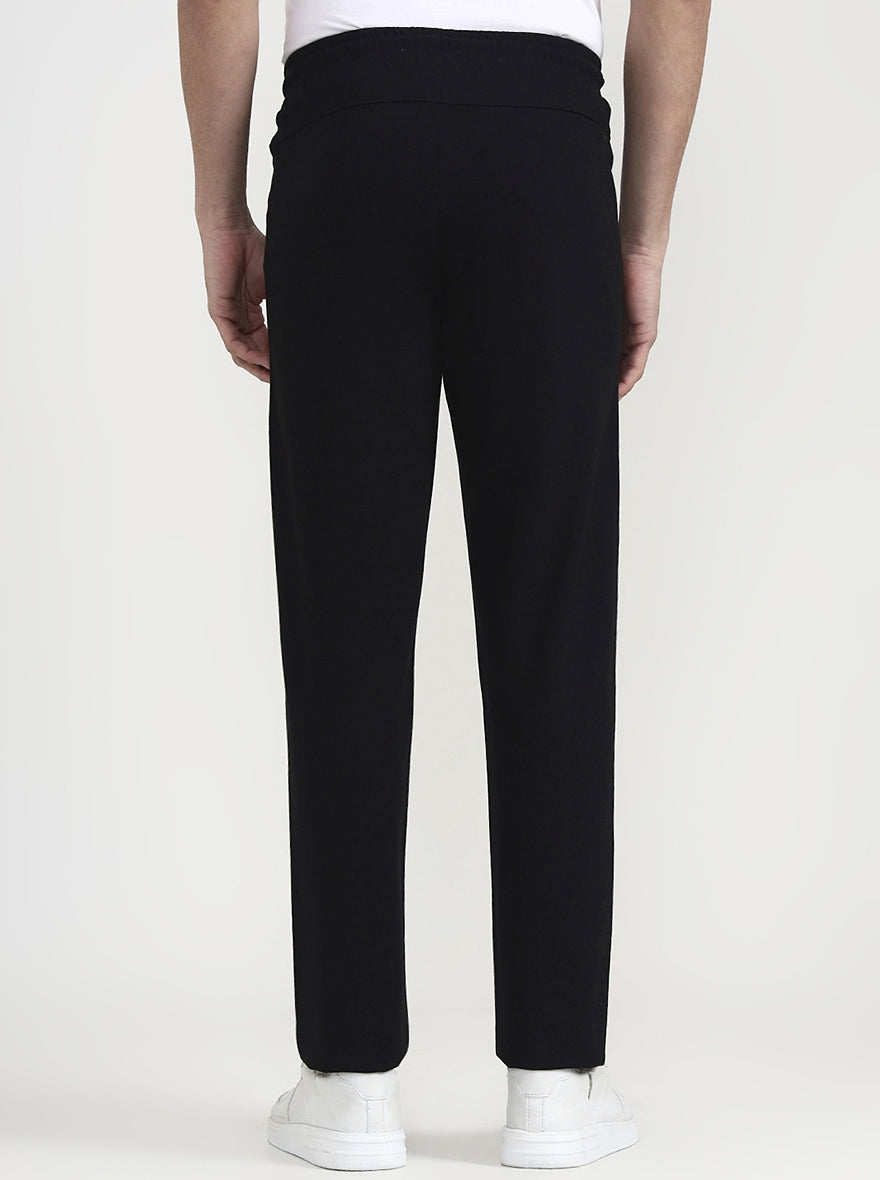 Black Solid Slim Fit Track Pant | JadeBlue
