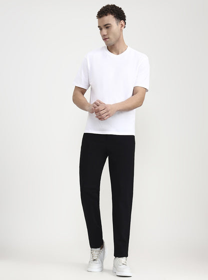 Black Solid Slim Fit Track Pant | JadeBlue