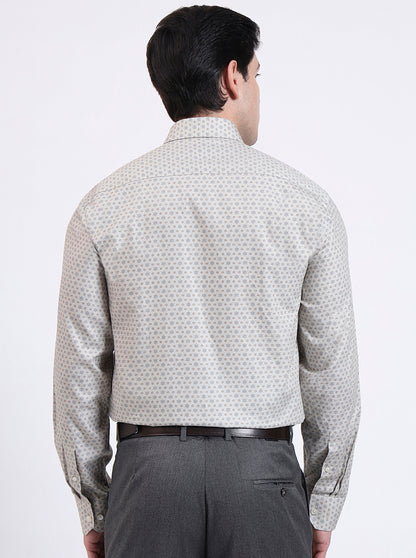 Fawa & Brown Printed Regular Fit Formal Shirt | JadeBlue