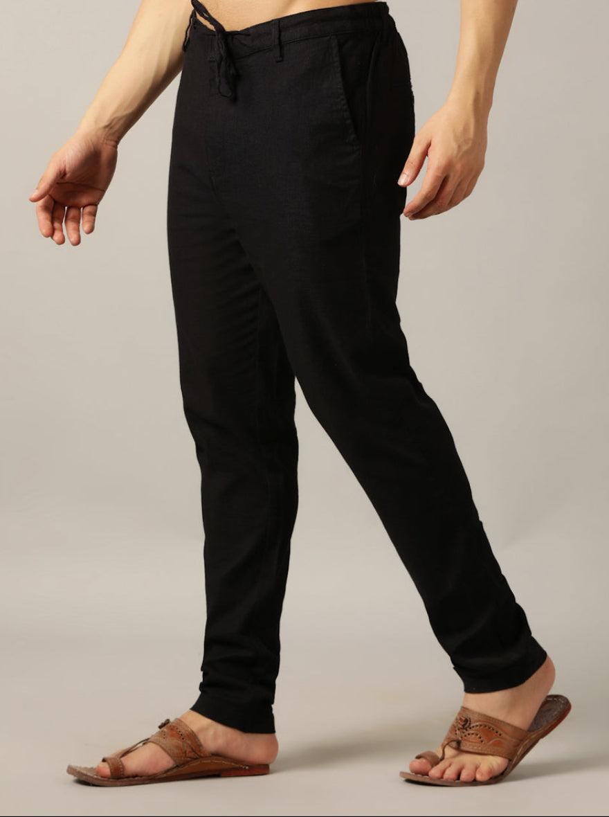 Black Solid Regular Fit Track Pant | JadeBlue