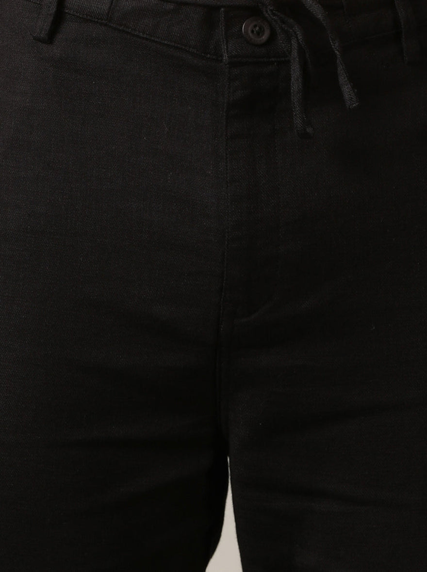 Black Solid Regular Fit Track Pant | JadeBlue