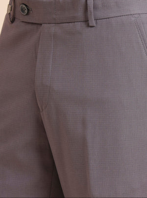 Light Grey Solid Slim Fit Formal Trouser | JB Studio