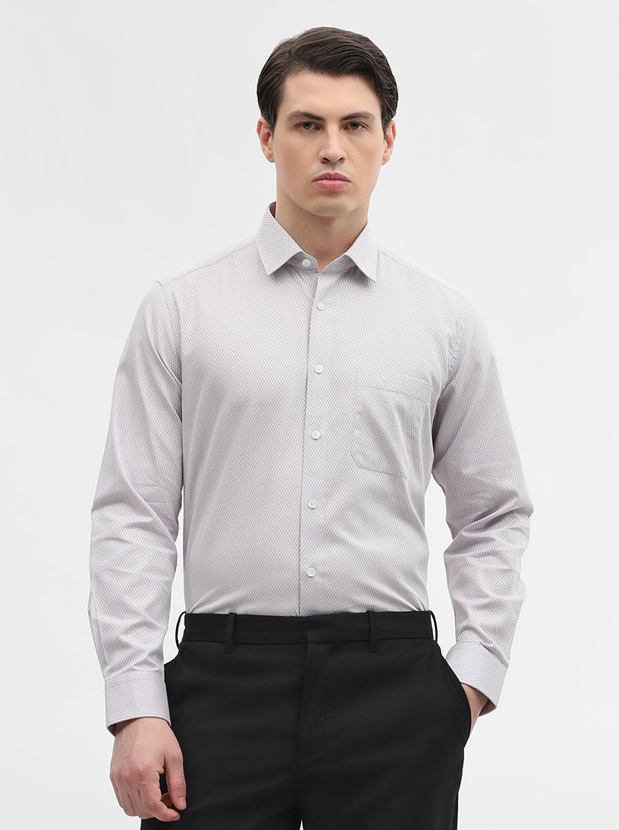 Grey Solid Slim Fit Formal Shirt | JadeBlue
