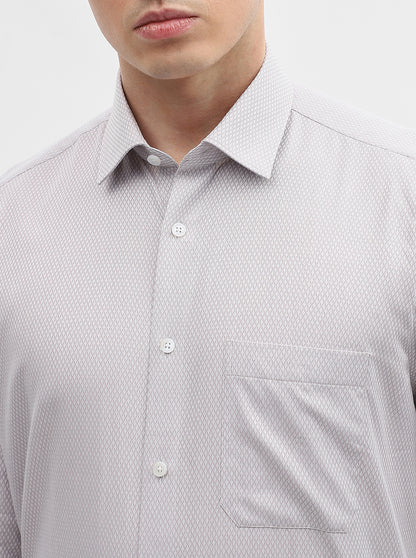 Grey Solid Slim Fit Formal Shirt | JadeBlue