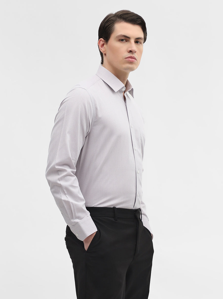Grey Solid Slim Fit Formal Shirt | JadeBlue