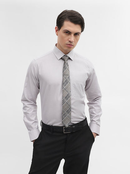 Grey Solid Slim Fit Formal Shirt | JadeBlue