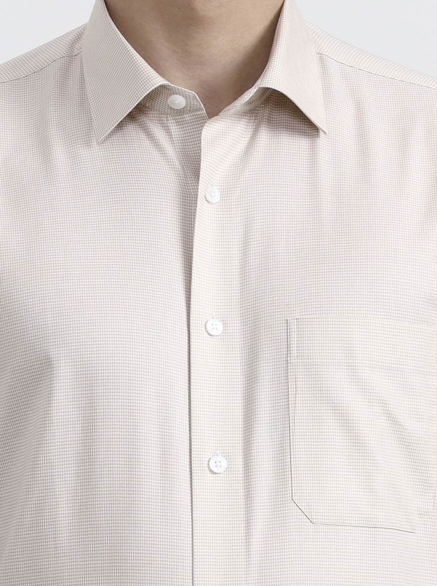 Fawn Solid Regular Fit Formal Shirt | JadeBlue