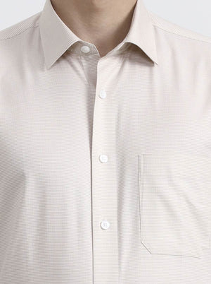 Fawn Solid Regular Fit Formal Shirt | JadeBlue