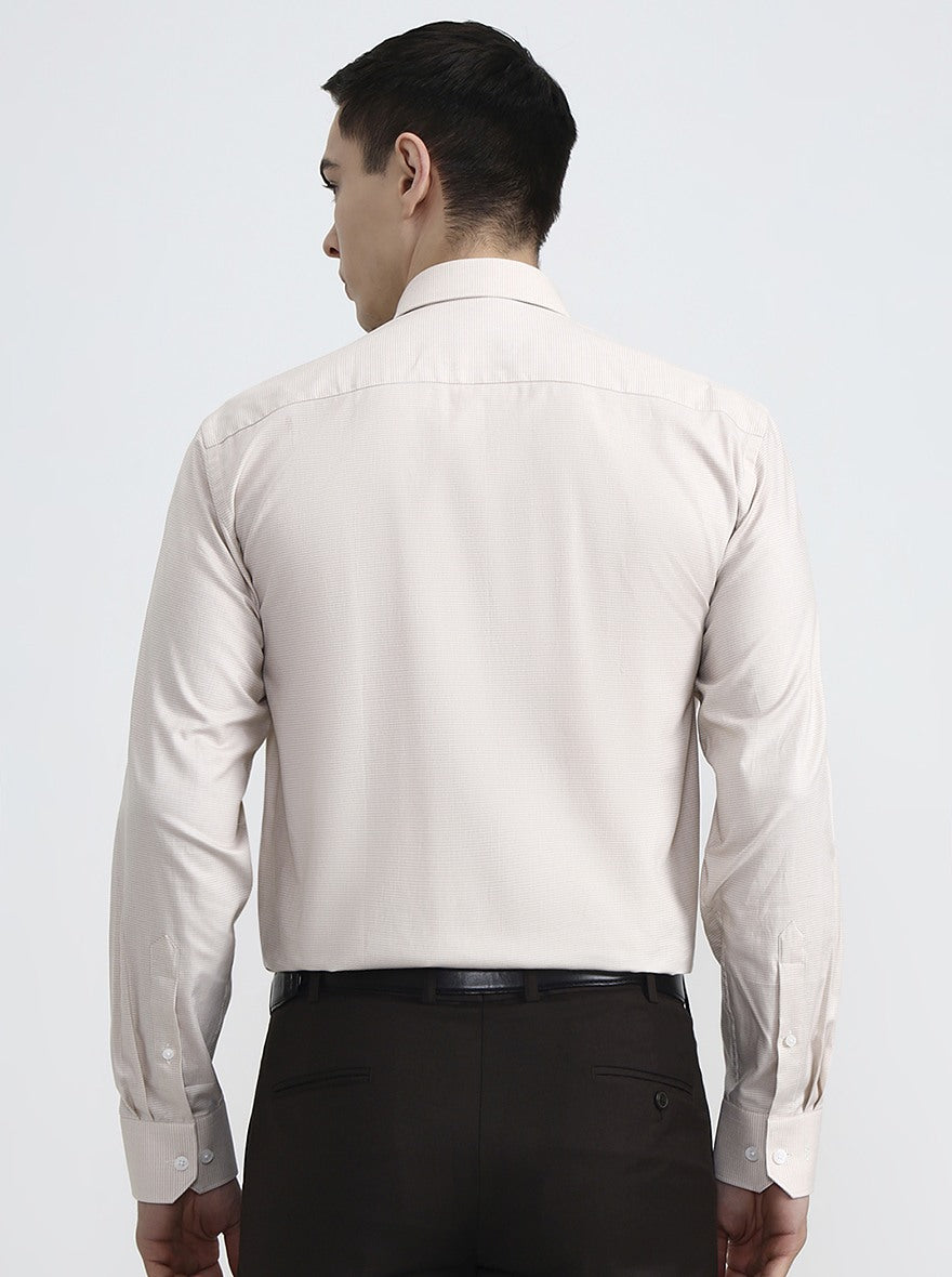 Fawn Solid Regular Fit Formal Shirt | JadeBlue