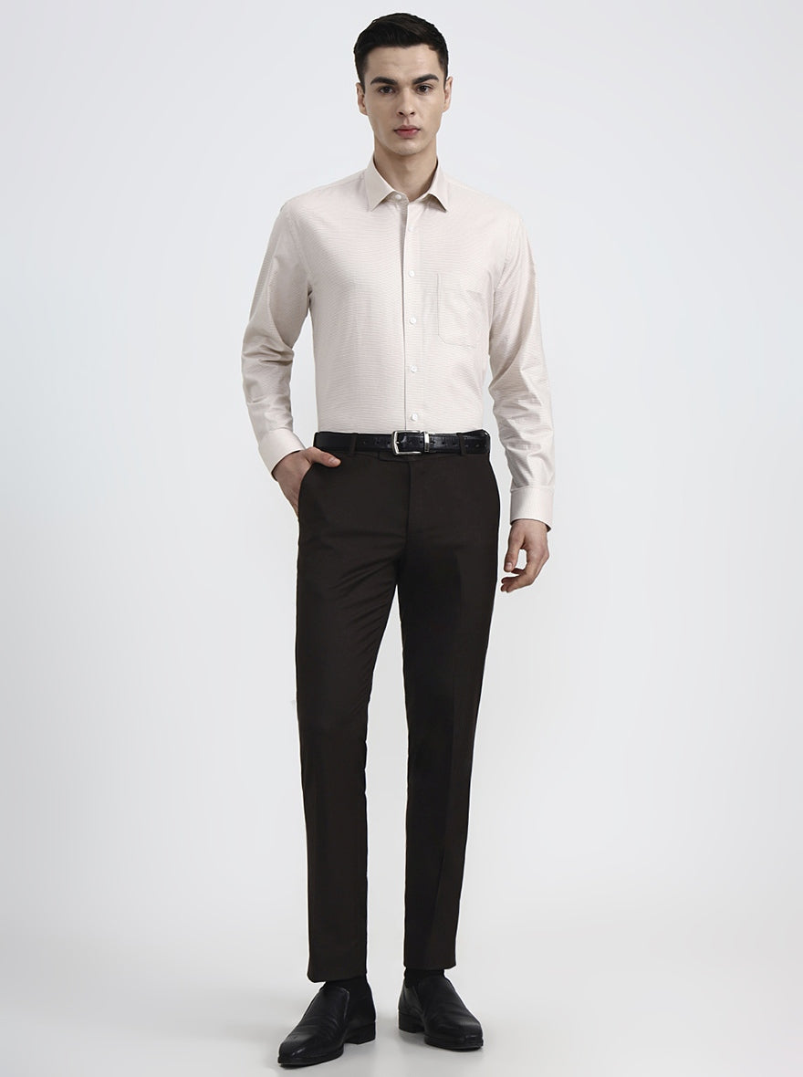 Fawn Solid Regular Fit Formal Shirt | JadeBlue