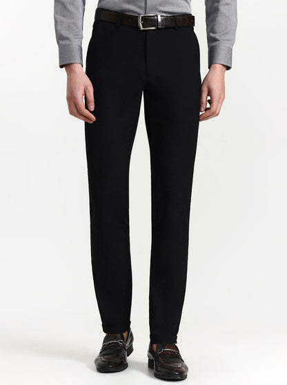 Black Solid Slim Fit Club Wear Trouser | Wyre