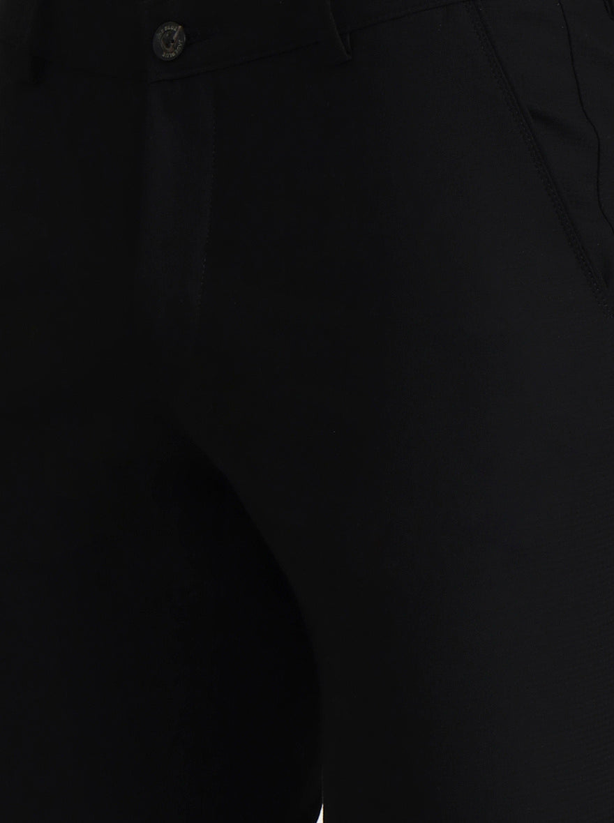 Black Solid Slim Fit Club Wear Trouser | Wyre