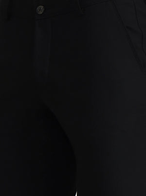Black Solid Slim Fit Club Wear Trouser | Wyre