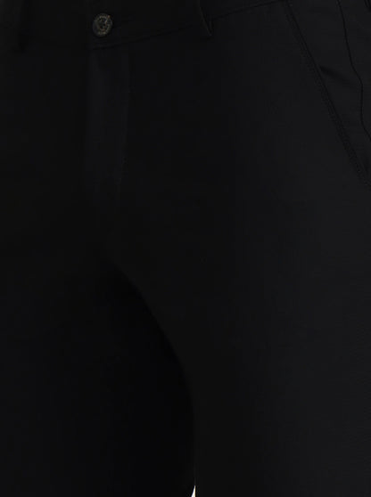 Black Solid Slim Fit Club Wear Trouser | Wyre