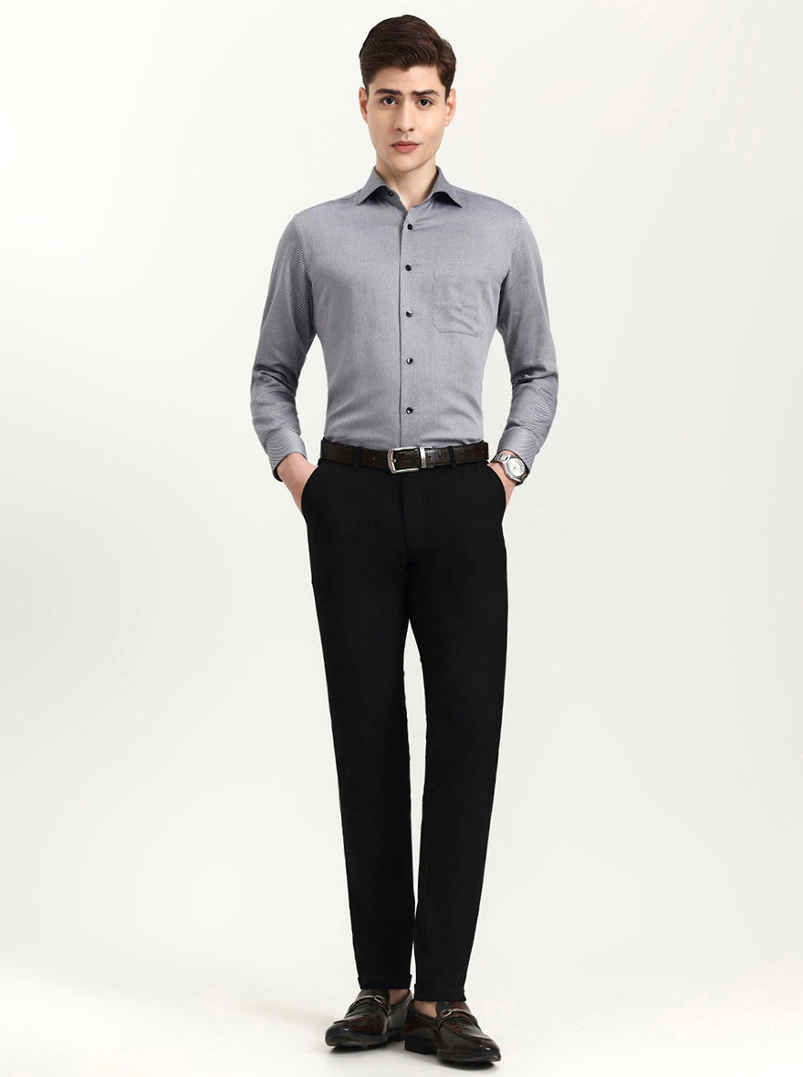 Black Solid Slim Fit Club Wear Trouser | Wyre