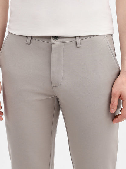 Light Grey Solid Uno Fit Casual Trouser | JadeBlue
