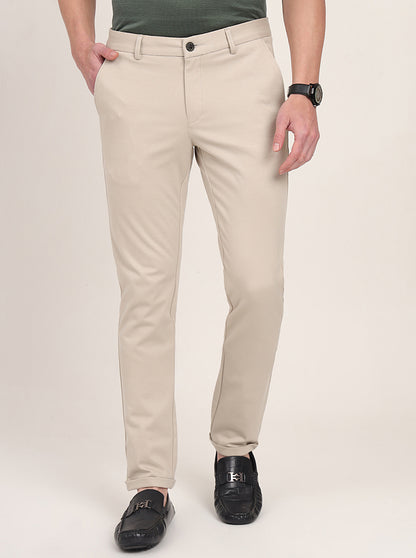 Khaki Solid Venice Fit Casual Trouser | JadeBlue
