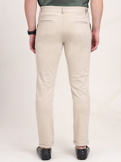 Khaki Solid Venice Fit Casual Trouser | JadeBlue