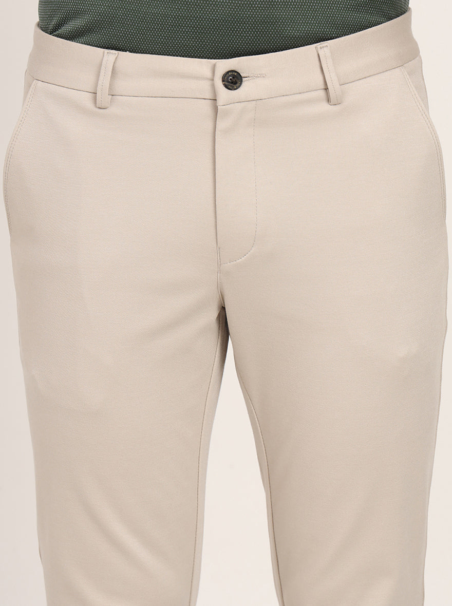 Khaki Solid Venice Fit Casual Trouser | JadeBlue
