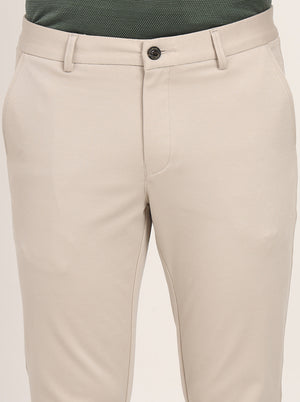 Khaki Solid Venice Fit Casual Trouser | JadeBlue