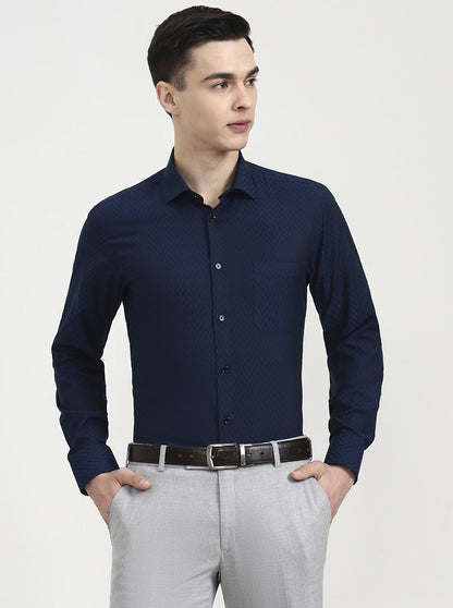 Sailor Blue Solid Slim Fit Formal Shirt | Greenfibre