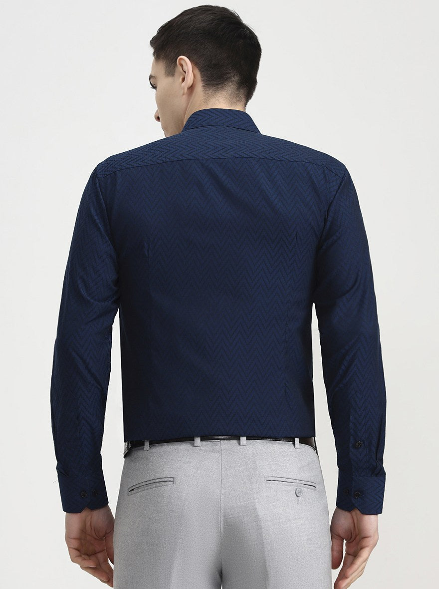 Sailor Blue Solid Slim Fit Formal Shirt | Greenfibre