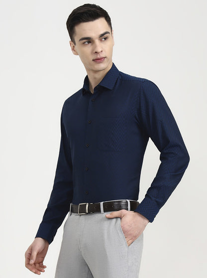 Sailor Blue Solid Slim Fit Formal Shirt | Greenfibre