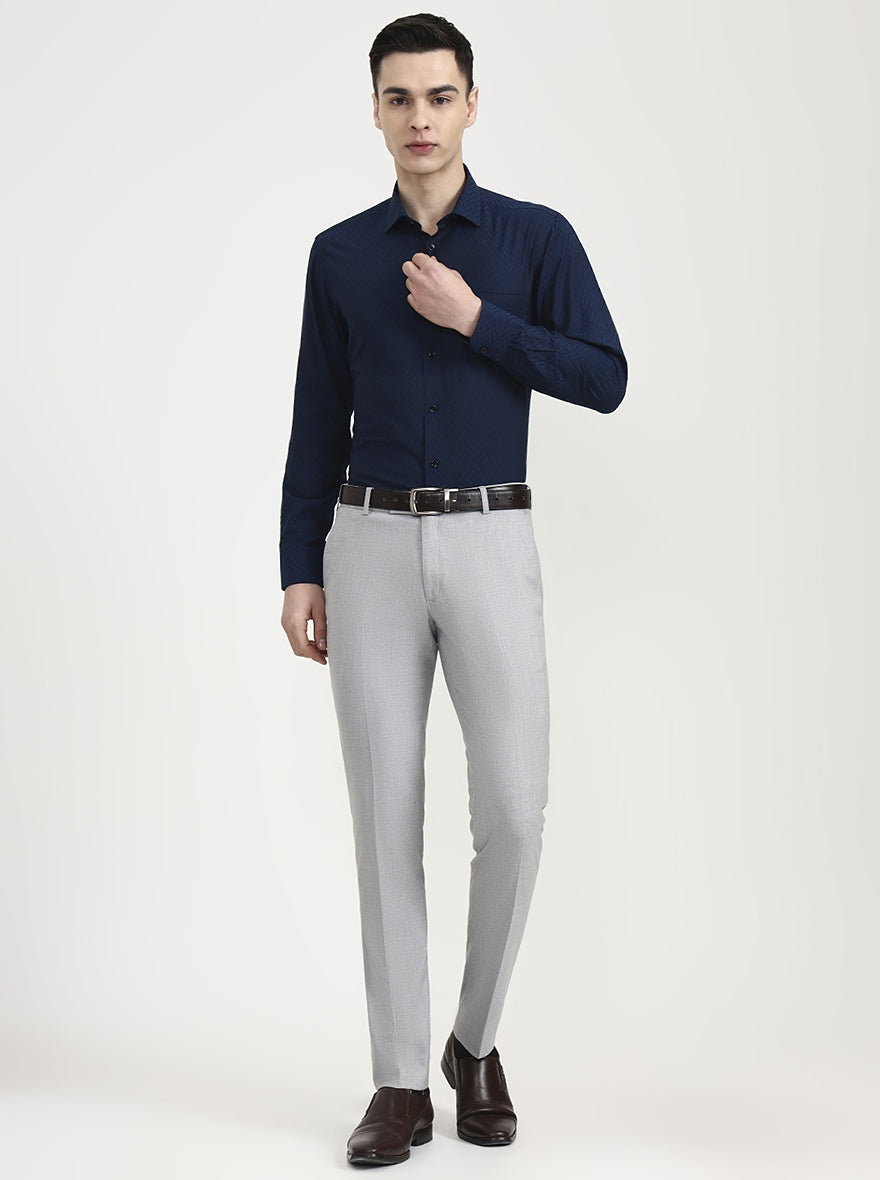 Sailor Blue Solid Slim Fit Formal Shirt | Greenfibre