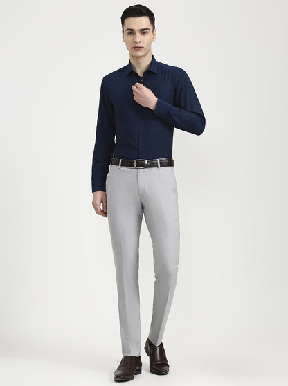 Sailor Blue Solid Slim Fit Formal Shirt | Greenfibre