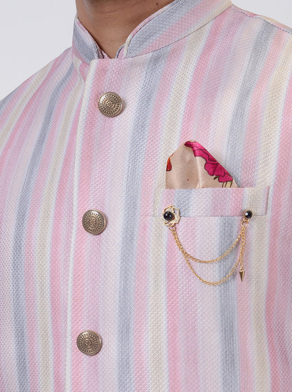Pink Kurta Set with Koti | Azania