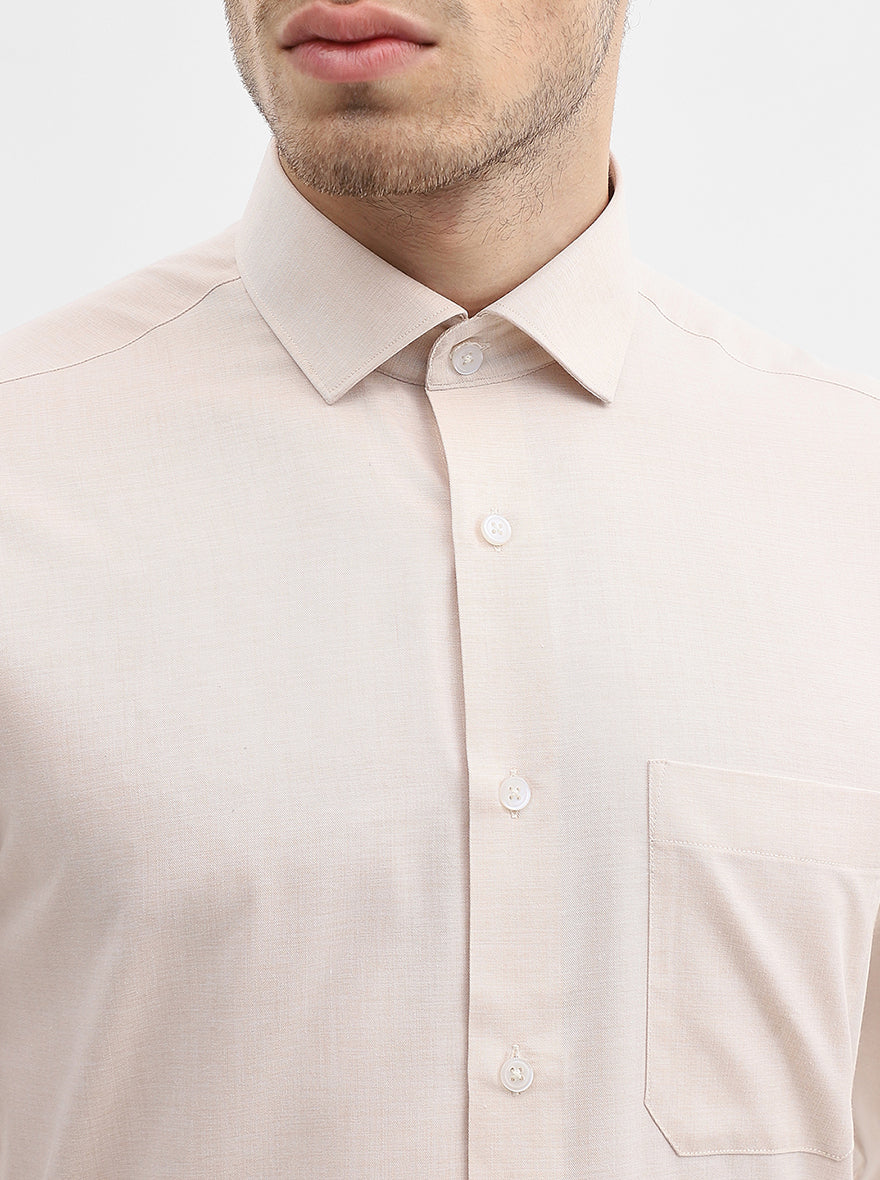 Fawn Solid Slim Fit Formal Shirt | Greenfibre
