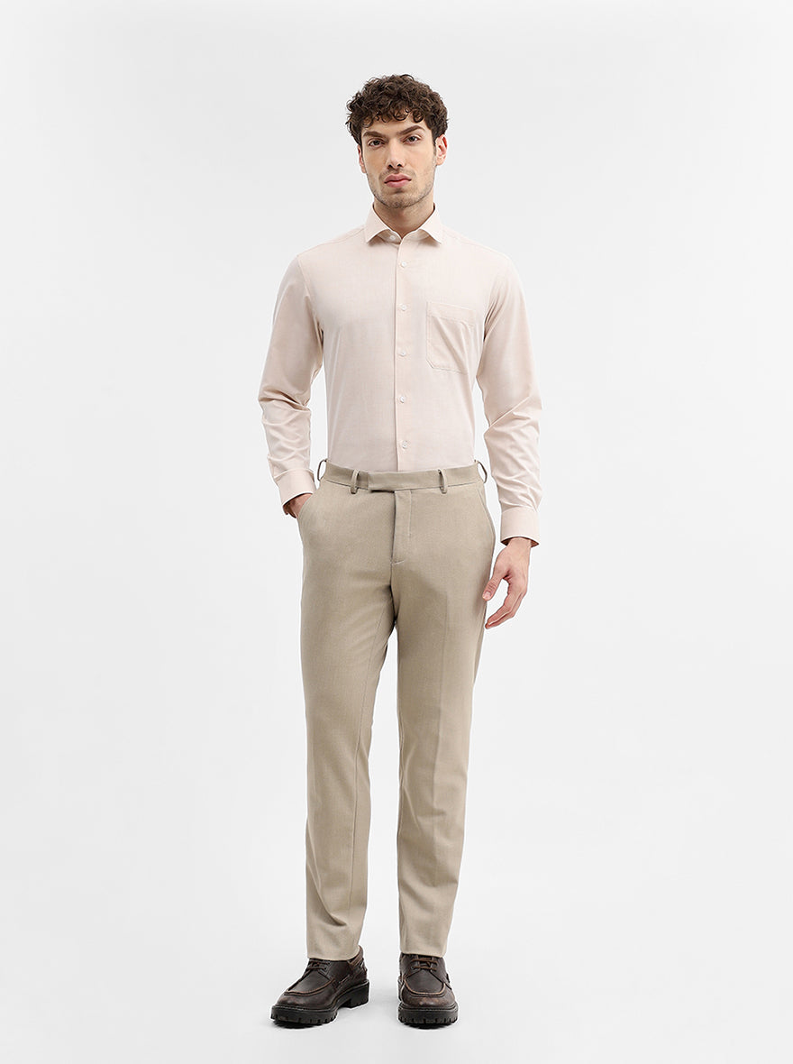 Fawn Solid Slim Fit Formal Shirt | Greenfibre